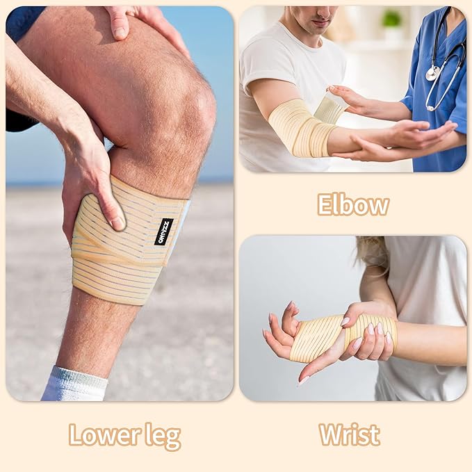 ONTYZZ Adjustable Calf Compression Bandage Support Knee Wraps Elastic Sports Knee Bands for Ankle Elbow Wrist Replacement