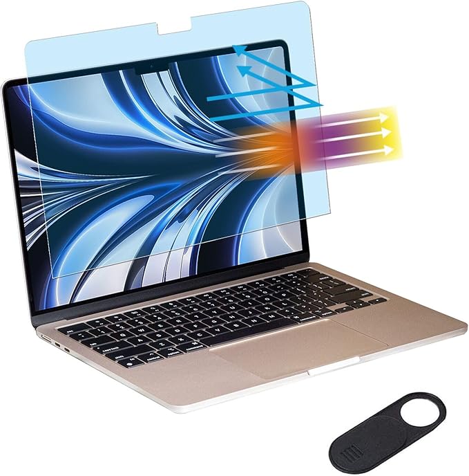 MUBUY-GOL Anti Blue Light Matte Screen Protector for MacBook Air 13.6 inch (2026-2022,M5,M4, M3, M2 Chip),Eye Protection Blue Light Blocking & Anti Glare Laptop Screen Protector