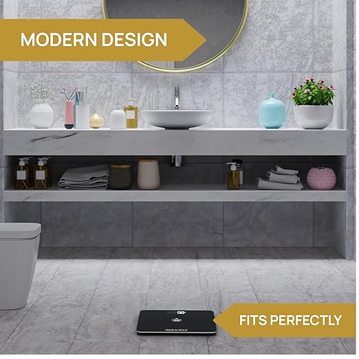 INEVIFIT Bathroom Scale, Highly Accurate Digital Bathroom Body Scale, Measures Weight up to 400 lbs. Includes Batteries