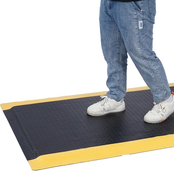 Anti Fatigue Mats Industrial 3' x 6' 15/16" Thick Thick Ergonomic Standing Mat Commercial Kitchen Mat Heavy Duty Diamond Plate Cushioned Shop Floor Mats Helps Relieve Back and Leg Soreness