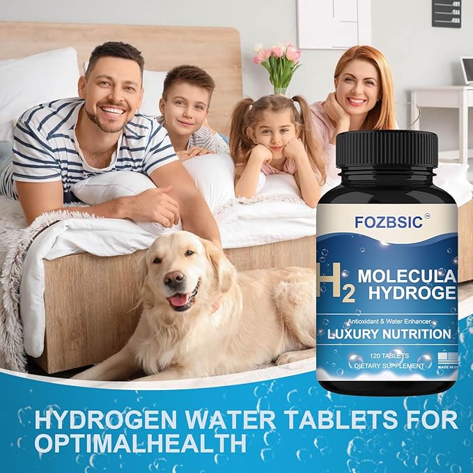 Hydrogen Water Tablets with Magnesium - H2 Molecular Tabs for Drinking Water, Non-GMO, Gluten-Free and Vegan - Supports Energy - 120 Count (60 Servings)