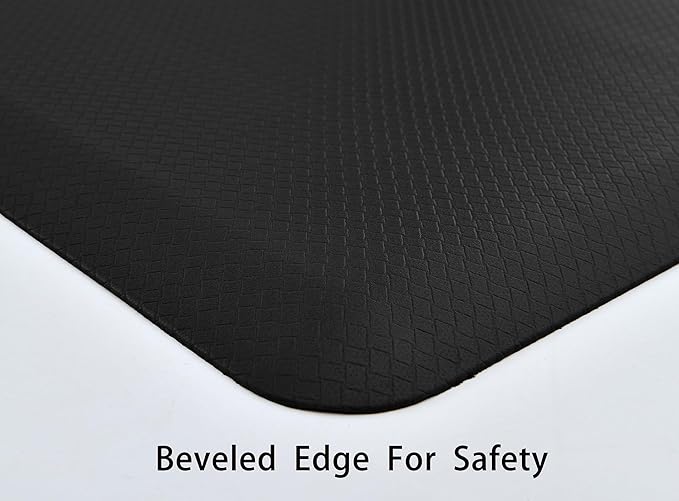Anti Fatigue Kitchen Rugs Kitchen Mats for Floor,Cushioned Non-Slip Waterproof Ergonomic Comfort Rug Standing Mat for Kitchen,Doing Dishes,Floor,Home,Office,Sink,Laundry,Black,17.3"x47.2"