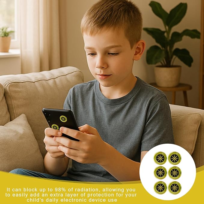 6 Pcs Emf Blocker for Cell Phone,Radiation Blocker,Emf Stickers for Cell Phone,A Practical Gift for Tech Lovers for Smart Phones/Tablets/Laptops Electronic Devices Blockers