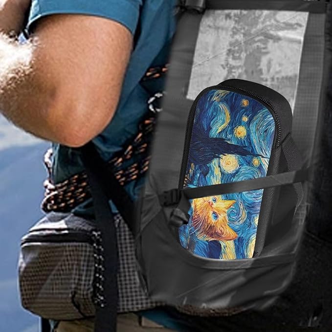 Starry Night Cat Diabetic Supplies Bag Carrying Case Organizer for Diabetes Testing Kit, Blood Glucose Monitor Kit, Meter, Test Strips, Lancets, Insulin Cooler Travel Case Daily Life