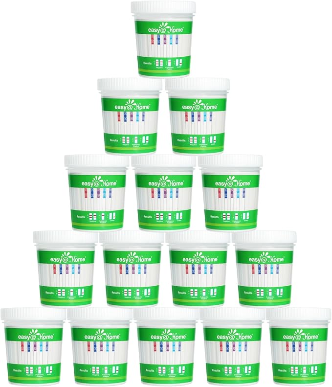 Easy@Home 15 Pack Drug Test Cup for 5 Popular Drug Tests Marijuana (THC),Amphetamine (AMP),Cocaine (COC), Methamphetamine (MET), Opiate (OPI 2000) - #ECDOA-254