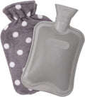 HomeTop Premium Classic Rubber Hot or Cold Water Bottle with Soft Fleece Cover
