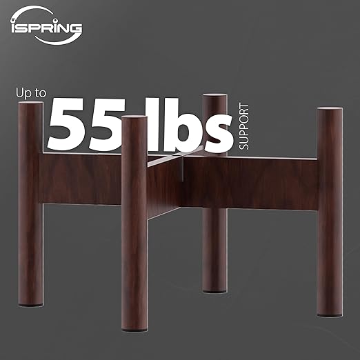 iSpring Wooden Stand for DGF2 Gravity-Fed Stainless Steel Countertop Water Filter System, Dark Wood