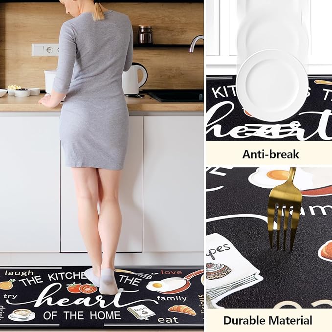 Yamaziot Anti Fatigue Kitchen Rug, 24"x 94" Non-Slip Waterproof Farmhouse Cushioned Comfort Standing Floor Mat for Kitchen, Office, Sink, Laundry