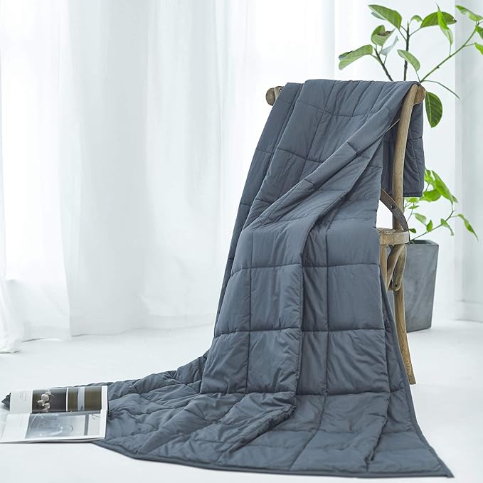 RelaxBlanket Cotton Weighted Blanket 100% Cotton with Premium Glass Beads for All-Season 80''x90'' 30lbs,Dark Grey