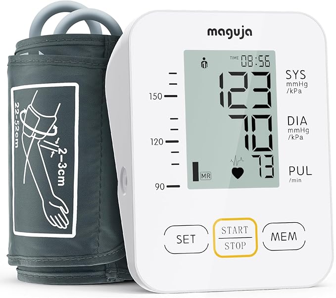 Blood Pressure Monitor, maguja Blood Pressure Monitors for Home Use, Automatic Digital Upper Arm BP Machine with Blood Pressure Cuff, 2 Users