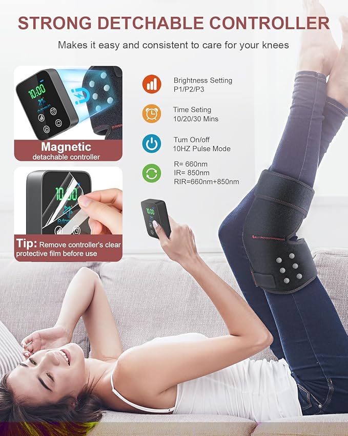 Red Light Therapy for Knee, Astarexin 72 LED Knee Wrap 3000mAh Rechargeable, Cordless Infrared Light Therapy Knee Brace Therapy Pad for Knee Shoulder Elbow Joint Relief, FSA or HSA Eligible