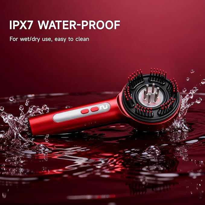 3-in-1 Electric Scalp Massage Comb, Hair Growth Oil Applicator,Portable Home Scalp Brush for Men and Women, Ipx7 Waterproof