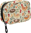 Fustylead Retro Farm Hen Chicken Rooster and Nest with Eggs Travel Pill Case Bag with Zipper Weekly Pill Box 8 Compartments 7 Day Personal Pill Case Purse Medicine Case Organizer