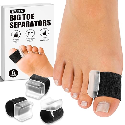 Orthopedic Gel Toe Separators for Overlapping Toes,Big Toe Spacers for Hallux Valgus Corrector with Shock Absorption, All-Day Comfort for Men & Women.