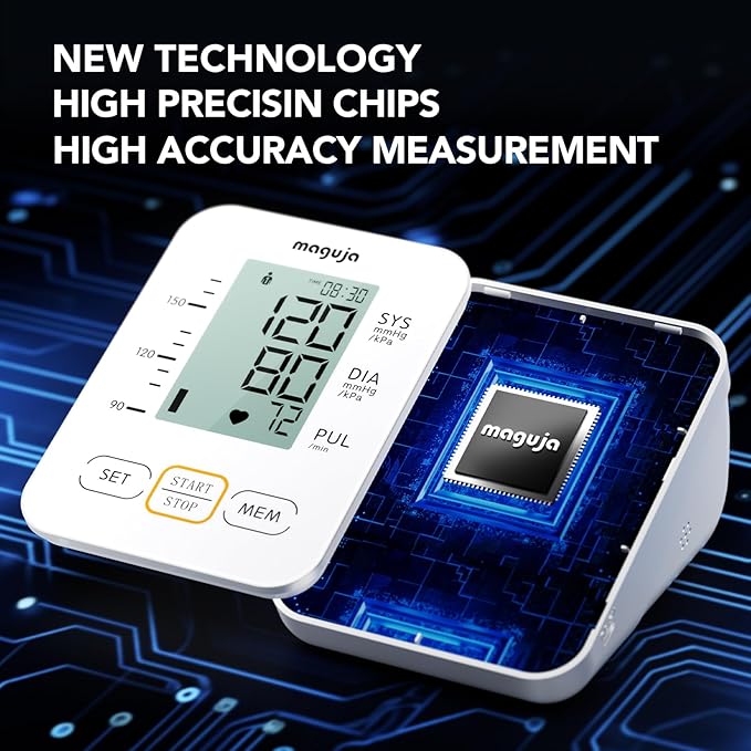 Blood Pressure Monitor, maguja Blood Pressure Monitors for Home Use, Automatic Digital Upper Arm BP Machine with Blood Pressure Cuff, 2 Users