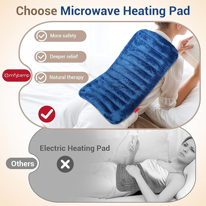 Comfytemp Large Microwave Heating Pad for Sciatica, Back Pain Relief, Period Cramps, 12x22 3.6LB Moist Microwavable Heating Pads, Warm Compress for Neck Shoulders, Comfort Items for Women Seniors