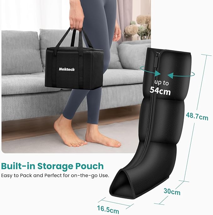 Nekteck Leg Massager for Circulation and Pain Relief, Air Compression Boots Helpful for Leg Swelling, Edema RLS with 6 Modes & 6 Intensities, Relaxation Gifts for Mom Men Women Dad Birthday