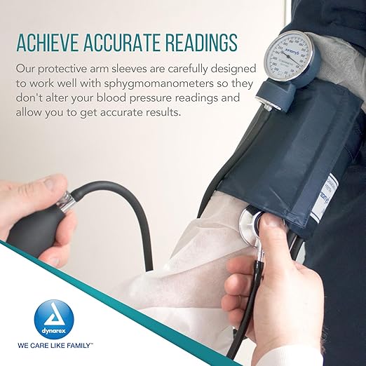 Dynarex 2136 Blood Pressure Cuff Barrier Sleeve, Non Woven, Pack of 100