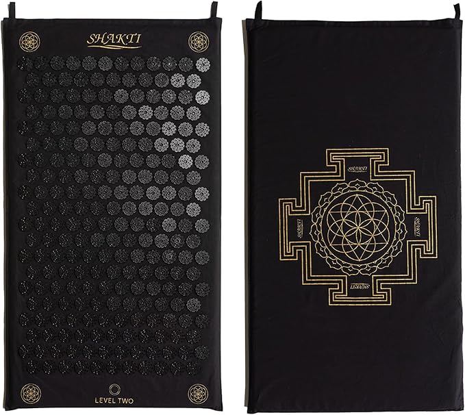 ShaktiMat Acupressure Mat for Relaxation, Massage Muscles, Aid Sleep & Unlock Inner Tension, Similar to Acupuncture, No Needles Required (Classic, Level 2, Shakti Black)