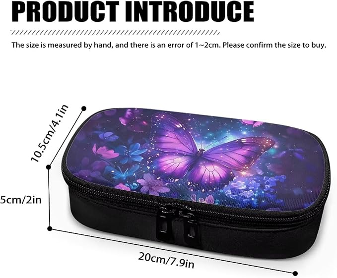 Purple Butterfly Flowers Insulin Pen Cooler Travel Case Insulated Diabetic Medication Organizer Carrying Bag to Store Insulin Cartridges, Needles, Test Strips, Easy to Clean & Use