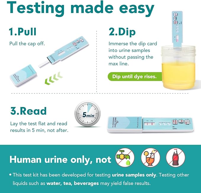 Easy@Home Single Drug Screen Test (Cannabinoids Urine Test) - THC Urine Drug Test Kit, THC Detox Testing Kits Cutoff Level 50ng/mL Individually Wrapped #EDTH-114 (200 Pack)