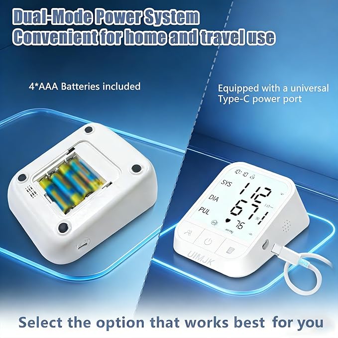 Arm Blood Pressure Monitor, Blood Pressure Monitors for Home use, Upper Arm Blood Pressure Machine with 2x199 Records, 4.3 inch Backlit Large Screen Adjustable Large Cuff 8 to 17 inches
