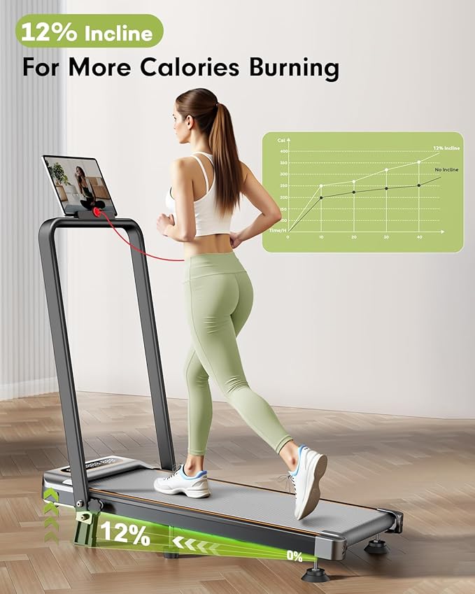 Foldable Treadmill with 10% Incline, 3.5HP Low Noise Walking Pad Treadmill with Handle Bar, Rayspace 4 in 1 Portable Under Desk Treadmills for Home/Office, 350 Lbs Capacity, APP & Remote Control