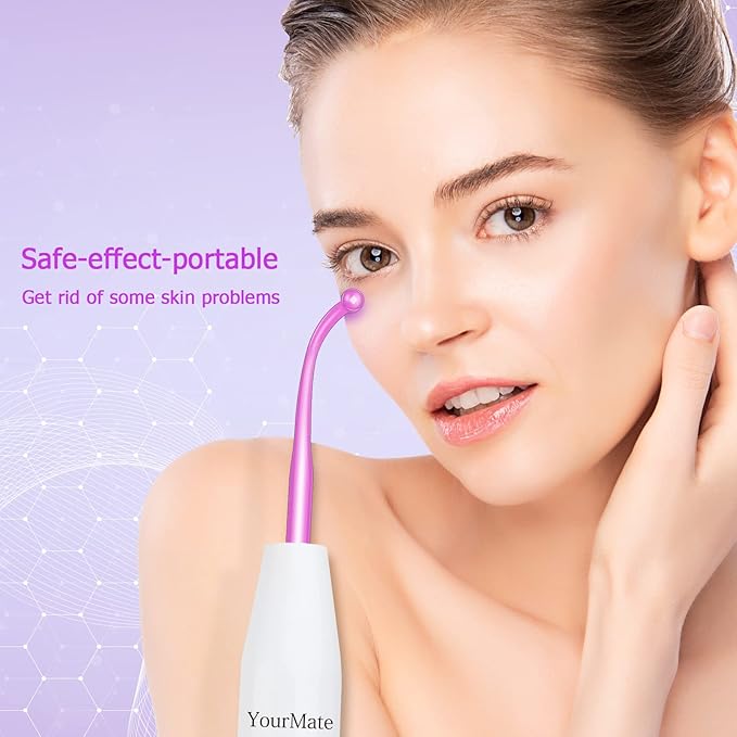 YourMate PhotoTherapy Device High Frequency Facial Wand Machine with Argon Tubes for Face Chin Neck Hair, Facial Skin Wand Machine with 4 Different Tubes