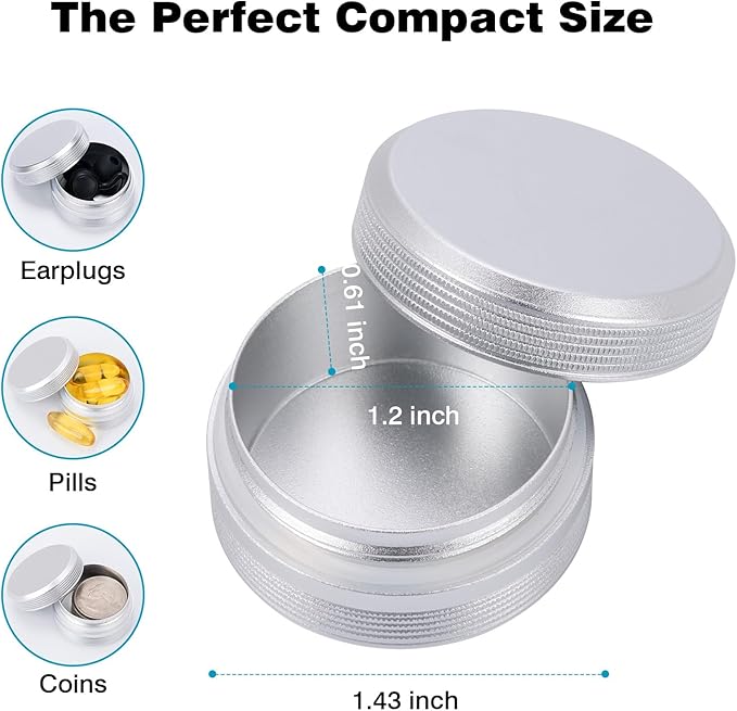 Premium Carrying Case – Small Metal Travel Pill Box, Waterproof Pill Container Keychain Pill Holder, Portable Medicine Pill Organizer for Earplugs, Jewelry, Compatible with Loop, Vibes & Eargasm