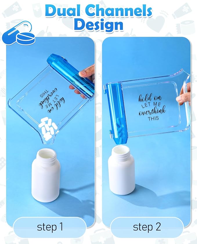 Plifal Pill Counter Tray with Spatula - Pill Counting Tray Hold On Print Pharmacy Counting Tray Medicine Sorting Tray with Funny Reminder Labels, Equipped with L-Shaped Spatula