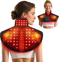 Red Light Therapy for Shoulders and Neck Massage with Heat, 5000 mAh Battery Cordless Near Infrared Red Light Therapy Pad for Body, Wearable Heating Pad for Upper Back, Shoulder & Neck