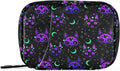 Travel Pill Organizer Bag Weekly Pill Organizer Case Goth Skull Cat Moon Portable Small Daily Pill Boxes for Vitamin Fish Oils Supplement Holder with Zipper Compact Size