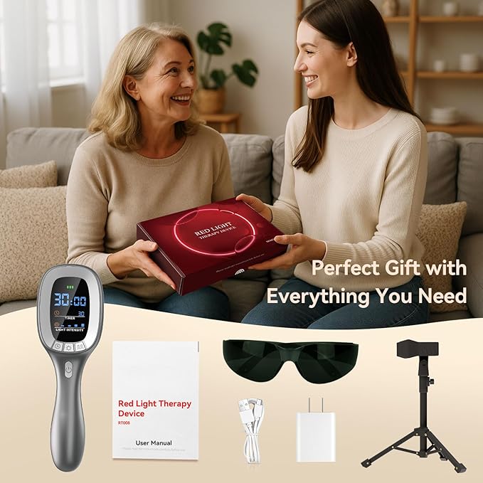 Cold Red Light Therapy Device – Dual Wavelength 808nm & 650nm Red Light Therapy Wand – Handheld Infrared Light Therapy for Body, Knee, Shoulder, Back, Muscles, Joints and Pets
