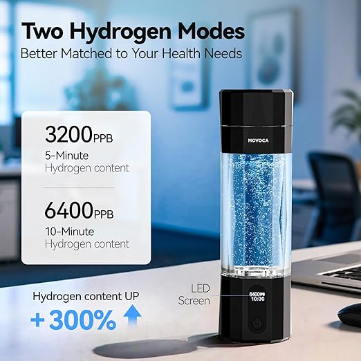 Upgrade Hydrogen Water Bottle, Up to 6400PPB Hydrogen Water Generator -SPE PEM Tech, 7OZ Food-Grade PC Hydro Water Machine, Health Care Gifts for Husband, Wife, Family, Friends, Travel