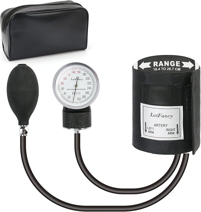 LotFancy Pediatric Blood Pressure Cuff Manual, Child Professional BP Cuff 7.2"-10.5", Children Aneroid Sphygmomanometer Small Cuff with Portable Carring Case and Zero Calibration