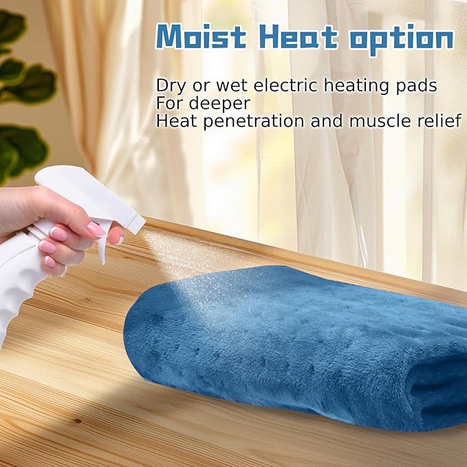 【2025 Upgrade】 Heating Pad for Neck Back Cramps Pain Fast-Heating Heating Pads Offer Softer Machine Washable Fabric with Heat Settings & Timer Easy to Operate,Moist Heat & Auto Shut Off 12''*24''