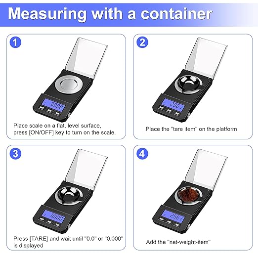 Milligram Scale 50g/0.001g High Precision Mg Scale, Portable Jewelry Scale .001 Gram Accuracy, Powder Scale, Digital Miligram Scale for Powder Medicine with Tray/Tweezers/Calibration Weight