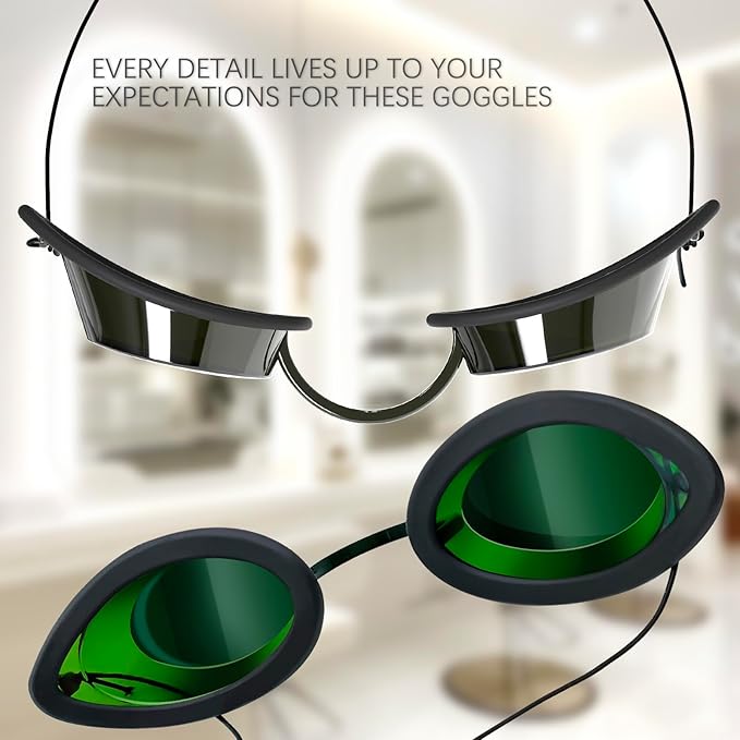 200nm-2000nm Laser Protection IPL Safety Glasses, See-through Anti Fog UV400 Absorption Filtering Eye Protection Goggles, OD4+ for Tanning Hair Removal Eye Protection