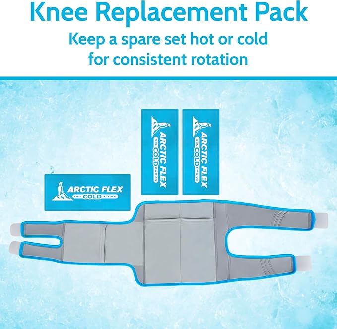 Arctic Flex Gel Replacement Packs - Ice Packs Reusable for Knee Ice Brace - Hot and Cold Gel Pack for Injuries, Pain Relief, Swelling - Flexible Therapy Compression Wrap - Athletic, Women, Men