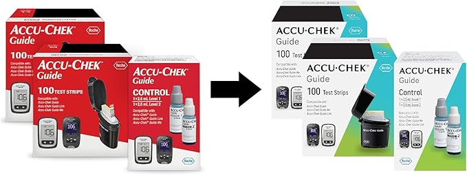 Accu-Chek Guide Glucose Test Strips Kit for Diabetic Blood Sugar Testing: 200 Test Strips and Control Solution