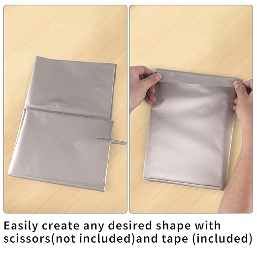 Faraday Fabric，(43" W × 108" L Fabric + 300" L Tape)，Faraday Fabric EMP Proof Military Grade，Faraday Cloth can Block Cellular Signals,WiFi, Bluetooth, GPS, and RF Signals