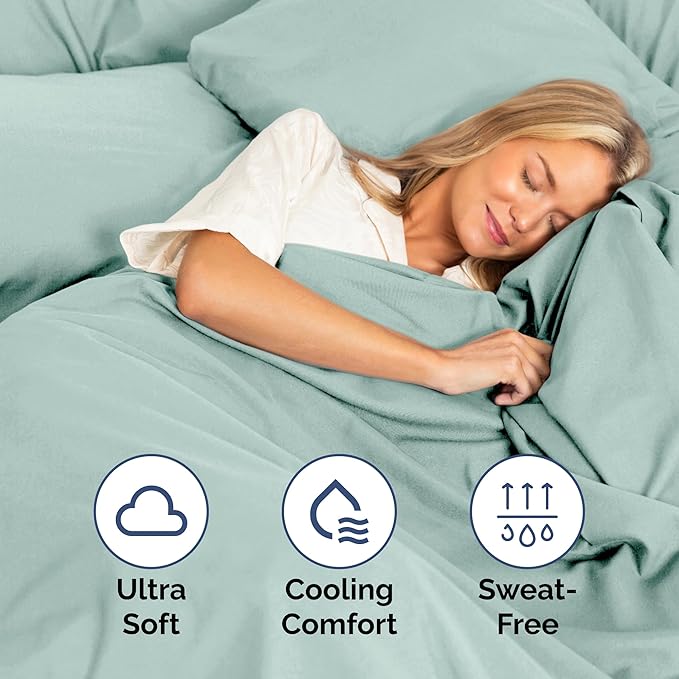 Twin Size 3 Piece Sheet Set - Extra Soft, Breathable & Cooling Sheets - Hotel Luxury Durable Bed Sheets for Women & Men - Deep Pockets, Easy-Fit & Wrinkle-Free Sheets - Light Teal Oeko-Tex Bed Sheets