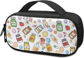 Rnyleeg White Insulin Cooler Travel Case Cute Madicine Pattern Insulin Bag with Handle Portable Diabetic Supplies Organizer Bag Small Madicine Kit for Car Home Travel