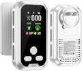 5in1 Plug in Smoke & Carbon Monoxide Detector & Combustible Natural Gas Combination Builti-in Battery HD Screen [Smoke Gas CO Temp Humidity Sensor] for Home Hotel Travel (1 Pack, White)