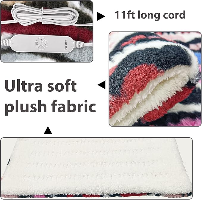 Electric Heating Pad for Back Pain Relief and Shoulder/Neck/Knee/Leg Cramps - 12 Heating Levels- Heat Pad with Moist & Dry Heat Therapy - Hot Heated Pad - (XL 12"x24" Camouflage) - MCR