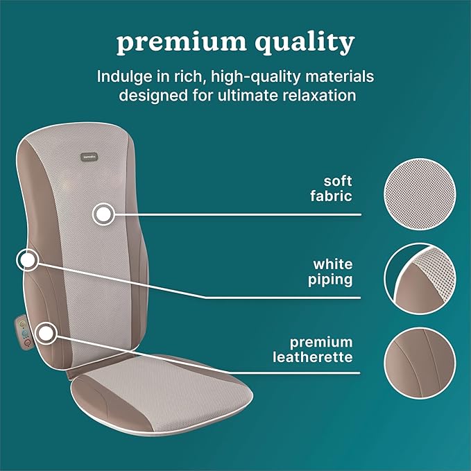 Homedics Shiatsu Back Massage Cushion with Adjustable Speeds and Comforting Heat Fits Most Chairs, Brown, 1 Count
