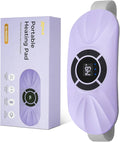 Portable Cordless Heating Pad for Period Cramps, Voice Reminder Menstrual Heating Pad with 6 Heat Levels and 6 Massage Modes, 3s Fast Heating, Gifts for Women Girls, Purple