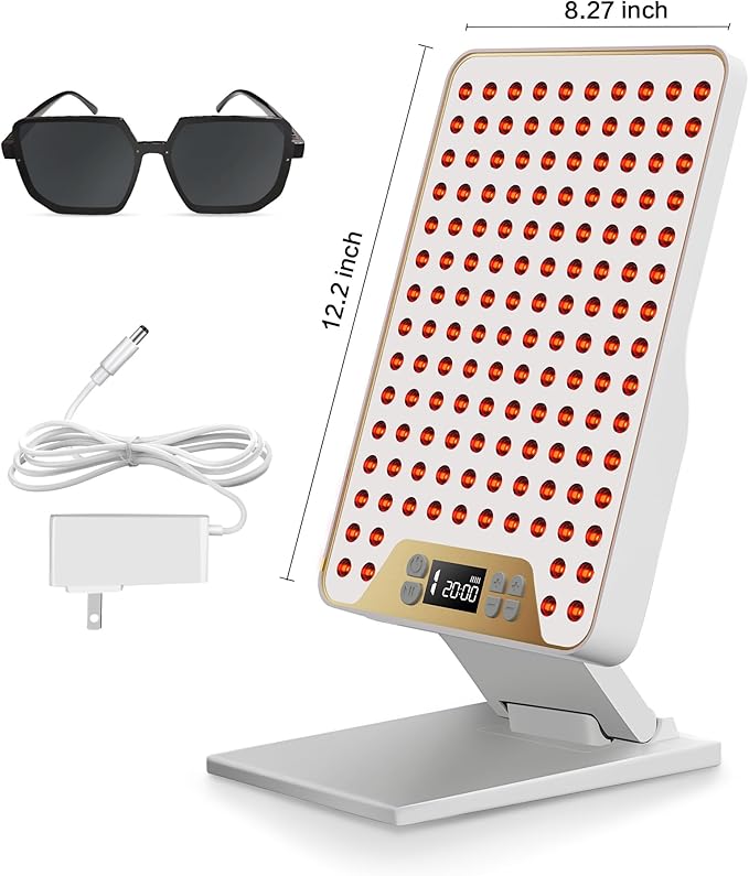 POOKIEGSSRedLight Therapy, Rechargeable InfraredRed Lamp with Triple Chip138LEDs, Adjustable Red Light 630/660 / 850nm。Light Therapy lamp for Body, for face