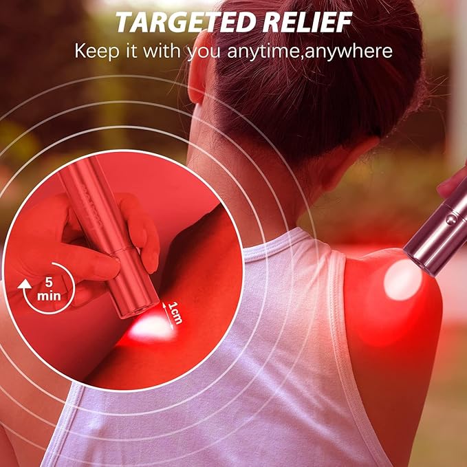 Red Light Therapy for Face and Body Use, Red Light Therapy Device for Joint and Muscle Pain Relief, Handheld LED Infrared Light Therapy Device Improve Face Skin, Neck Back Pain Relief -5 Wavelengths