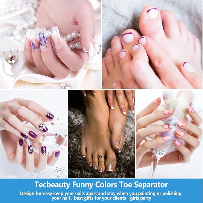 Toe Separators Set - 52 Pieces Premium Pedicure Tool, Spa Party Salon Polishing Separator (Blue)